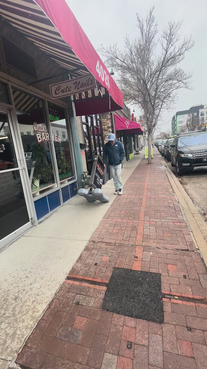 🌞 NEW! Solar Sidewalk Wind Sign! (patent-pending) (up to 60mph winds)
