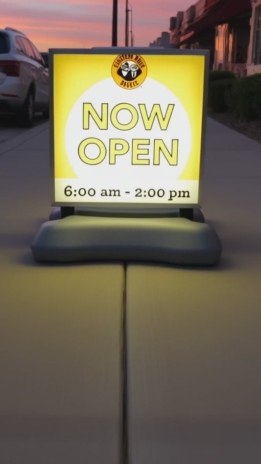 🌞 NEW! Solar Sidewalk Wind Sign! (patent-pending) (up to 60mph winds)